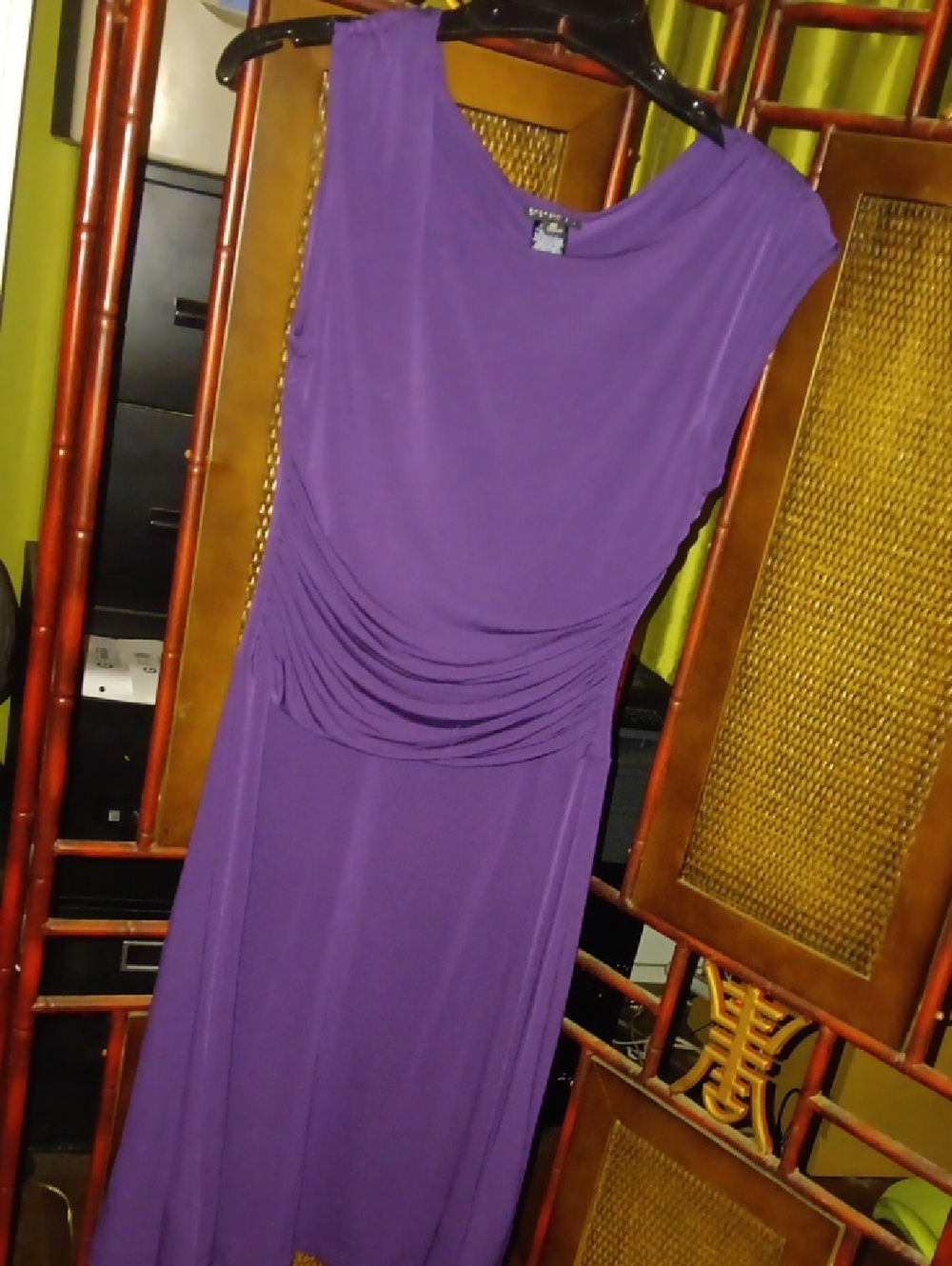 Enfocus Studio Violet Sleeveless Draped Waist Maxi Dress